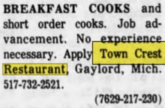 Town Crest Restaurant (La Señorita) - Aug 1978 Ad (newer photo)